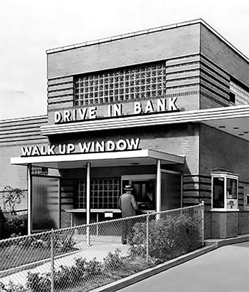 Walk Up Banking Window at the Maplewood Branch in the 1960's